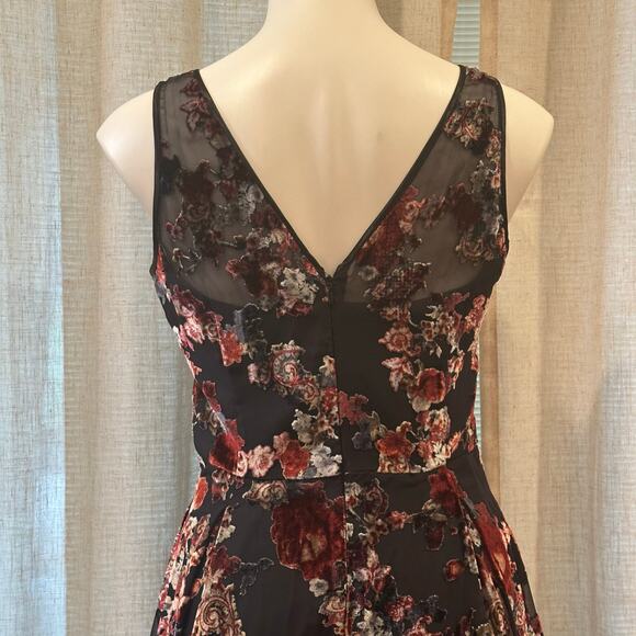 NEW WHBM Floral Burnout Fit and Flare Dress sz 4 whimsigoth dress - Picture 8 of 13